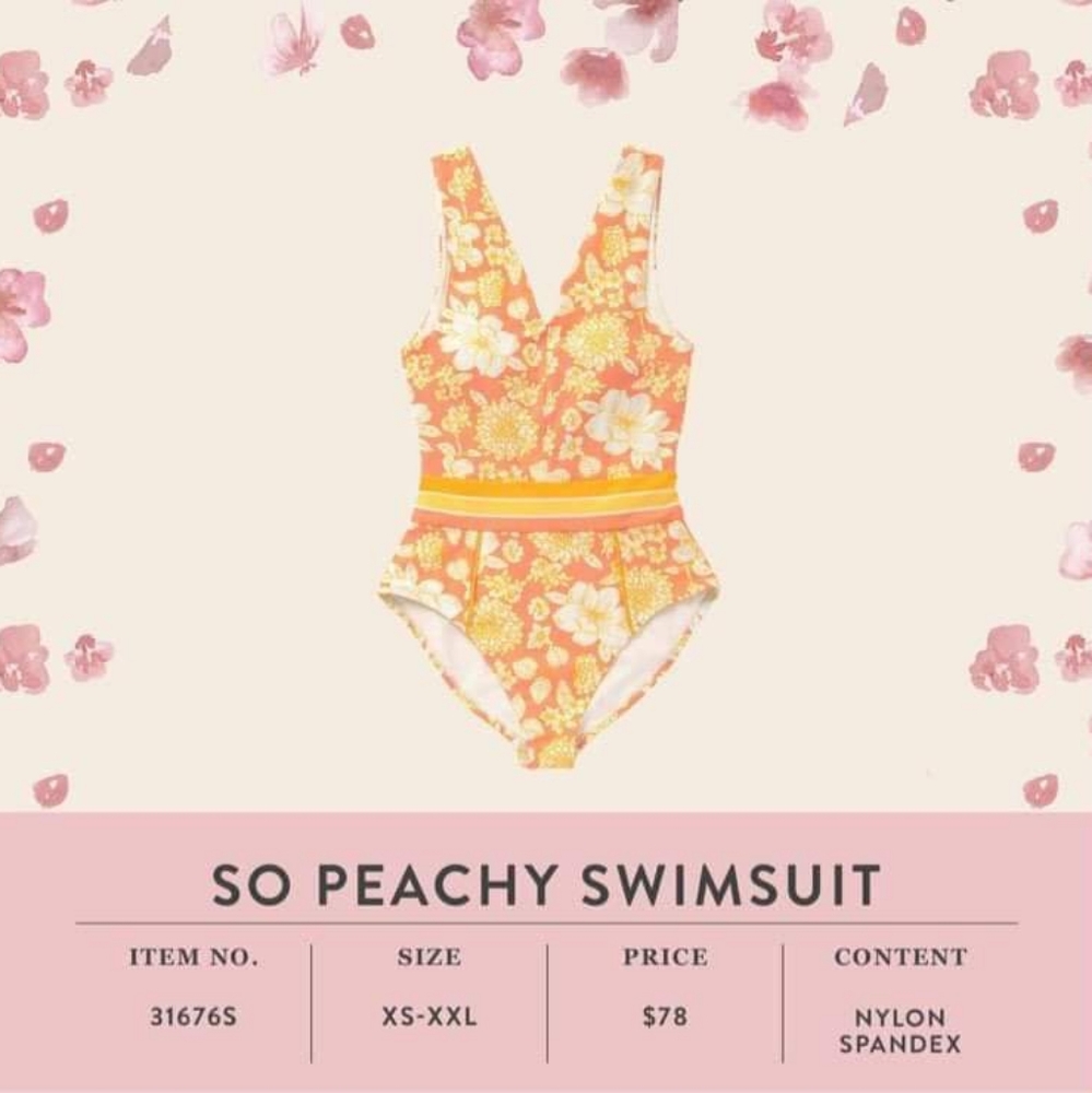 Matilda Jane So Peachy Swimsuit Small NWT